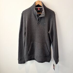 Quiksilver Men’s Small Gray Textured Pullover Sweater Mock Neck NWT